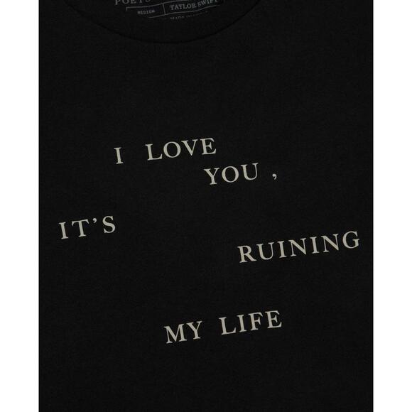 Taylor Swift TTPD I Love You It’s Ruining My Life Loose Baby Tee XL - Picture 2 of 6